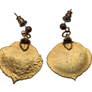 Aspen Leaf Earrings Gold Solid