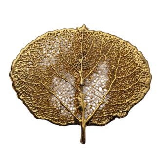 Aspen Leaf Brooch Gold Lace