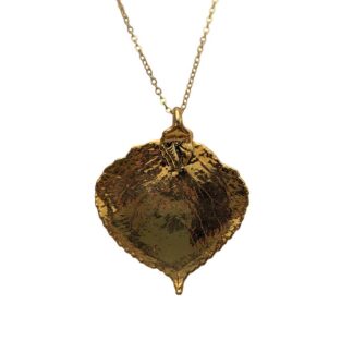 Aspen Leaf Necklace Gold Solid