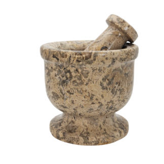 4 Inch Fossil Coral Mortar and Pestle Set