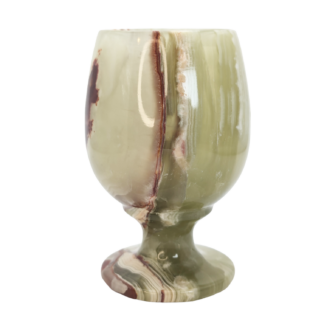 4 Inch Green Onyx Stone Carved Sherry Glass (Single Glass)