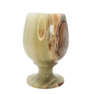 3 Inch Green Onyx Stone Carved Sherry Glass (Single Glass)