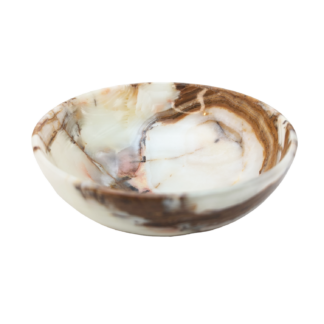 8 Inch Green Onyx Stone Carved Bowl