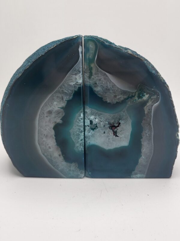 Teal Agate Bookend Set