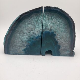 Teal Agate Bookend Set