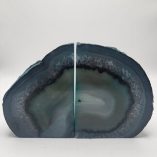Teal Agate Bookend Set