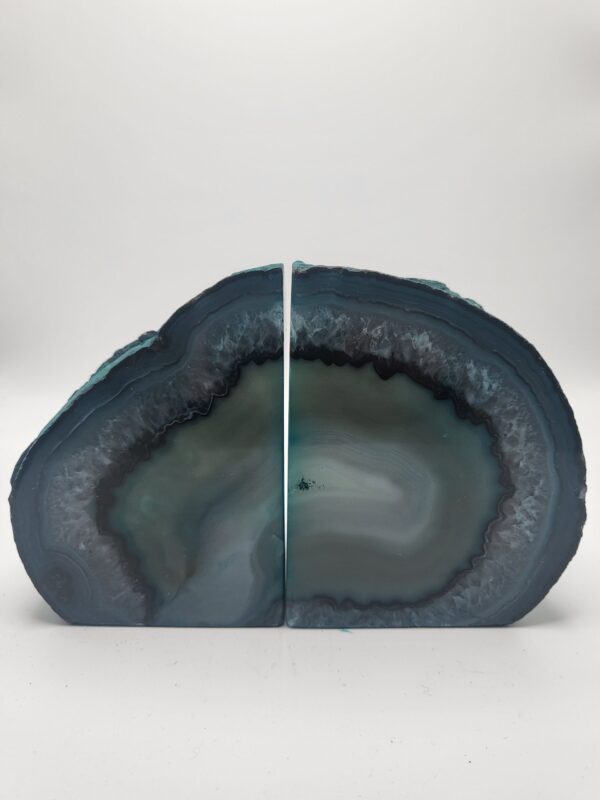 Teal Agate Bookend Set