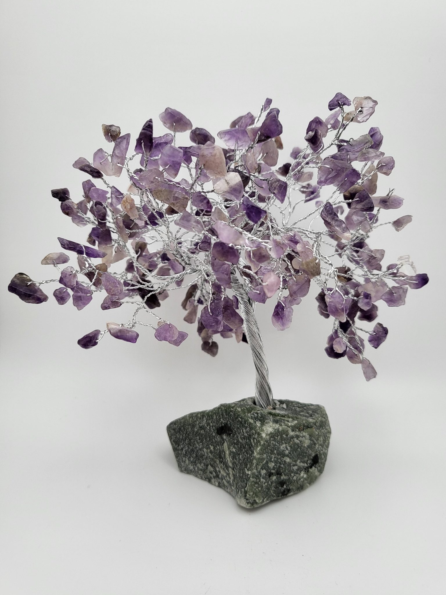 Natural Amethyst 300 Chip Gemstone Tree with Green Rock Base | The Ore ...