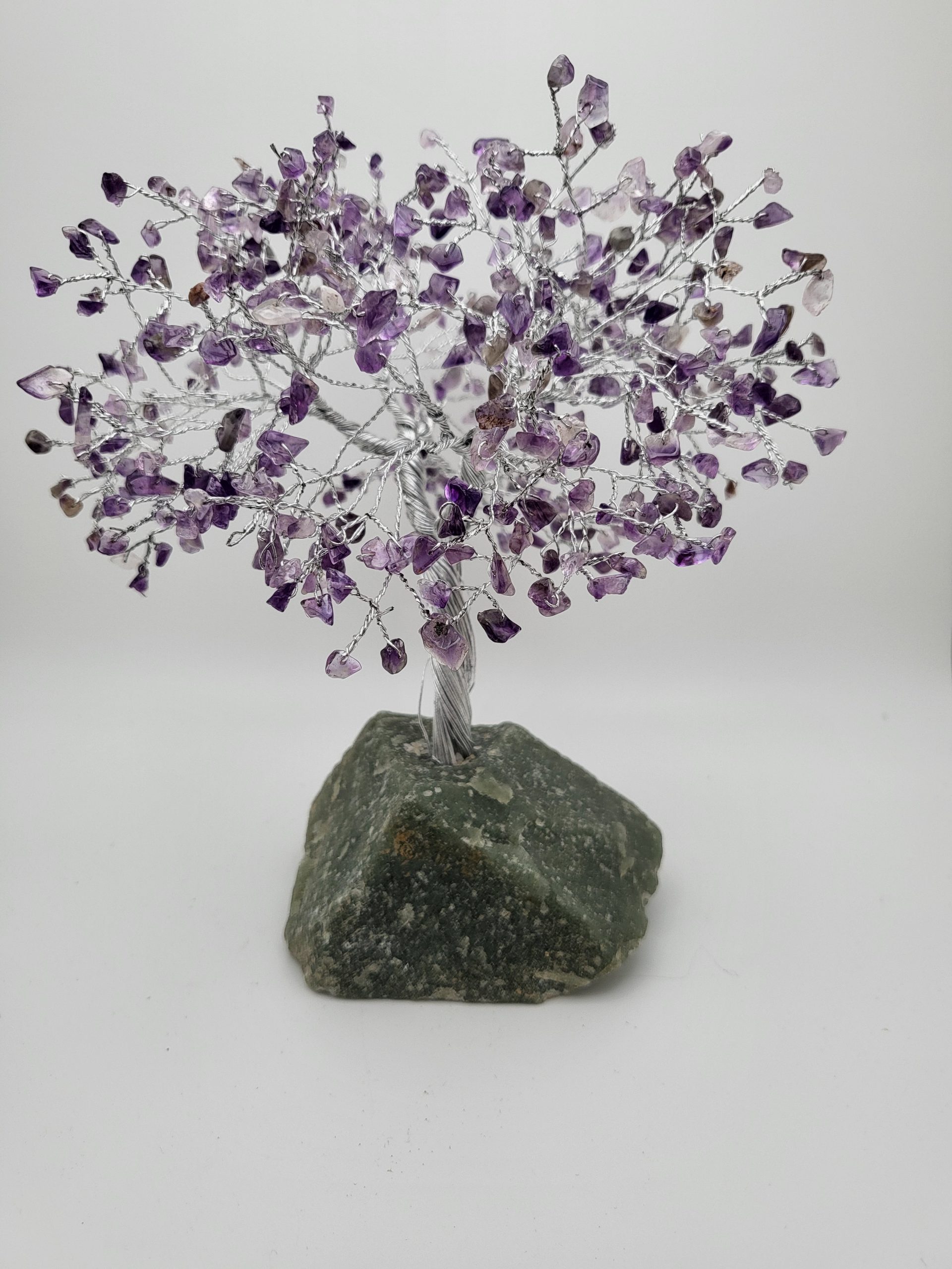 Natural Amethyst 500 Chip Gemstone Tree with Green Rock Base | The Ore ...