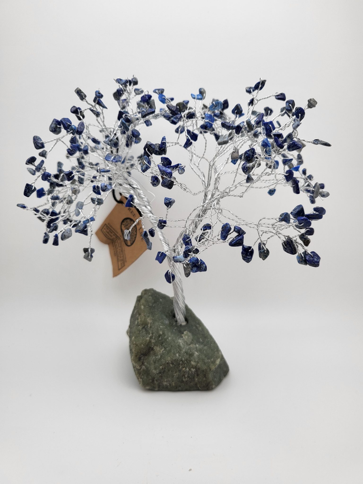 Natural Blue Lapis Lazuli 300 Chip Gemstone Tree with Green Rock Base ...