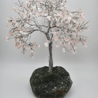Natural Quartz 500 Chip Gemstone Tree with Rock Base