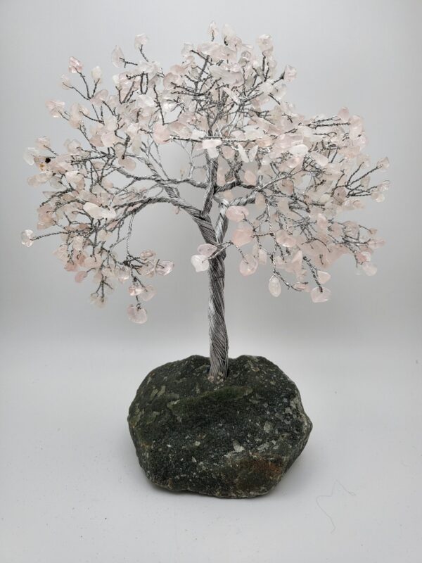 Natural Quartz 500 Chip Gemstone Tree with Rock Base