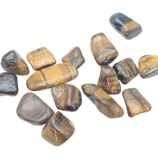 One Tigers Eye Tumbled Pocket Stone, Single Stone