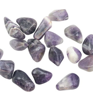 One Amethyst Chevron Tumbled Pocket Stone, Single Stone
