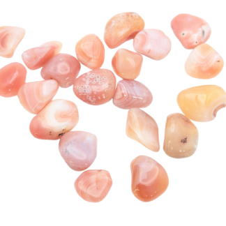 One Carnelian Agate Tumbled Pocket Stone, Single Stone