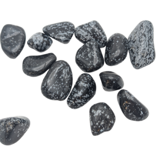 One Snowflake Obsidian Tumbled Pocket Stone, Single Stone