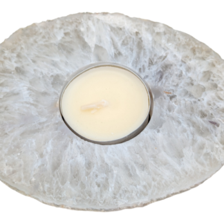 Natural Clear Agate Tealight Candle Holder