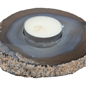 Natural Brown/Blue Agate Tealight Candle Holder