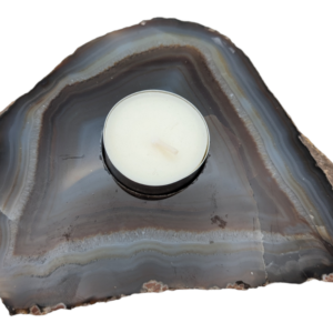 Natural Brown/Blue Agate Tealight Candle Holder