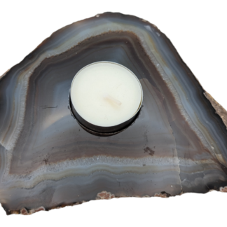Natural Brown/Blue Agate Tealight Candle Holder
