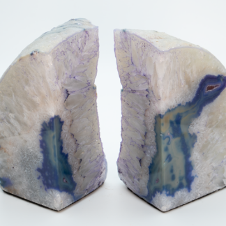 Agate Bookend - White and Blue