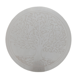 Small Selenite Circle with Tree of Life Engraved