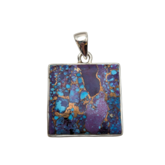 Mojave Spotted Turquoise Square Pendant