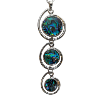 Dangling Circles Pava Abalone Pendant Necklace