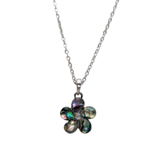 Pava Abalone Flower Necklace