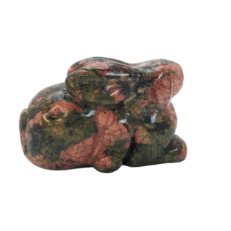Unakite Rabbit Stone Carved Animal