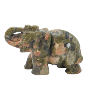 Unakite Elephant Stone Carved Animal