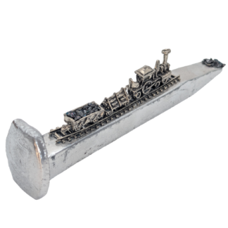 Railroad Spike Pewter Train Display