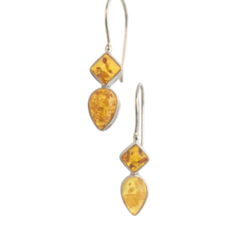 Yellow Amber Earrings