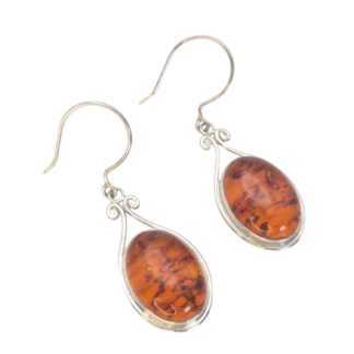 Oval Amber Earrings
