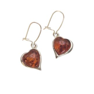 Amber Heart Earrings