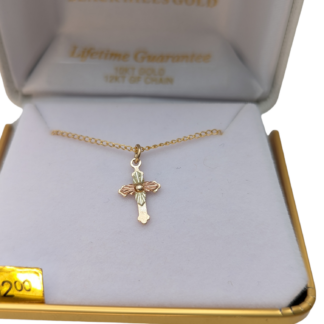 Dakota Genuine Black Hills Gold 10k Cross Necklace