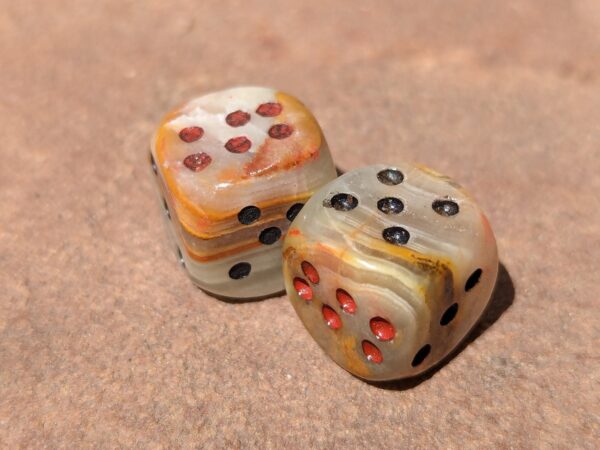 Onyx Dice Pair / 1/2" Stone Carved Die - Image 2