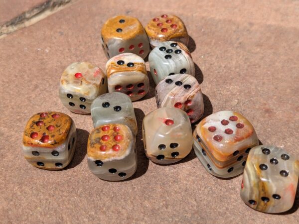 Onyx Dice Pair / 1/2" Stone Carved Die