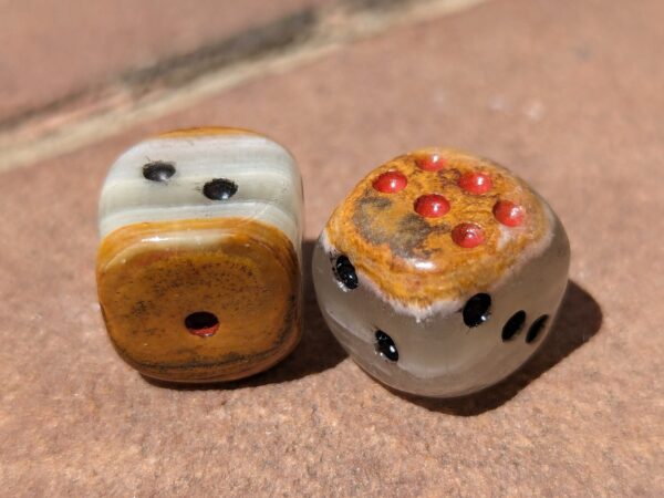 Onyx Dice Pair / 1/2" Stone Carved Die - Image 4