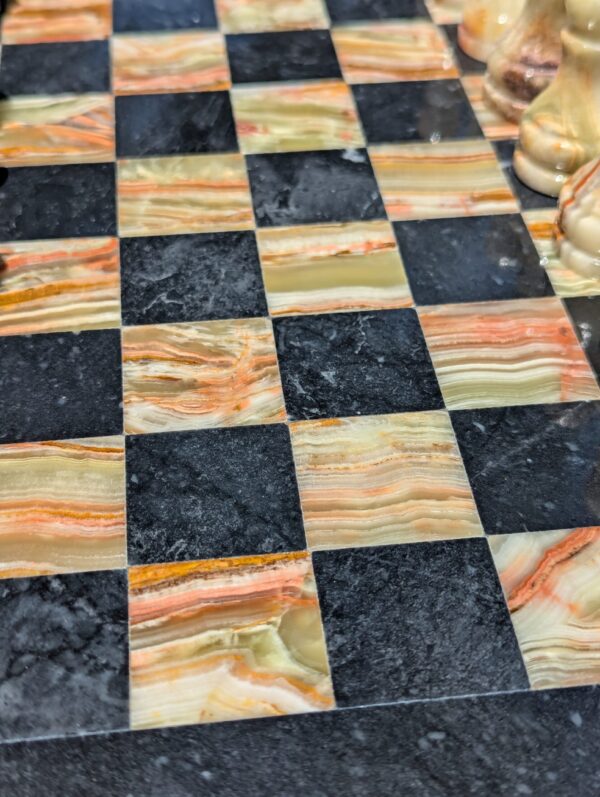 Onyx Chess Set / Green and Black Onyx / 12" x 12" / Stone Chess Board and Pieces - Image 4