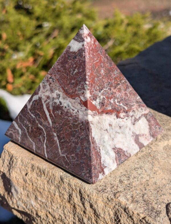 Onyx Pyramid / Carved Red Pyramid / Stone Display - Image 3