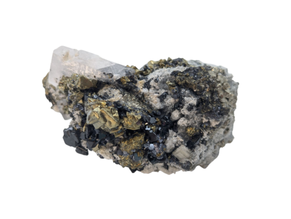 Pyrite Specimen with Calcite and Apatite