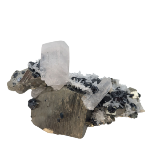 Pyrite Specimen with Calcite and Apatite