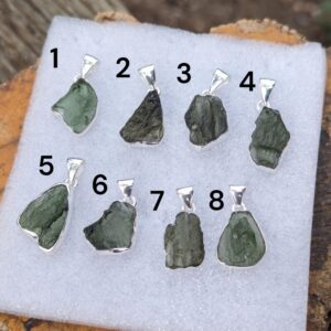 Moldavite Crystal Pendants / Tektite Metaphysical Necklace Pendant