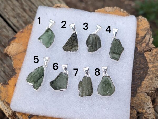 Moldavite Crystal Pendants / Tektite Metaphysical Necklace Pendant